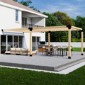 10' x 22' Pergola Attached to House with Roof