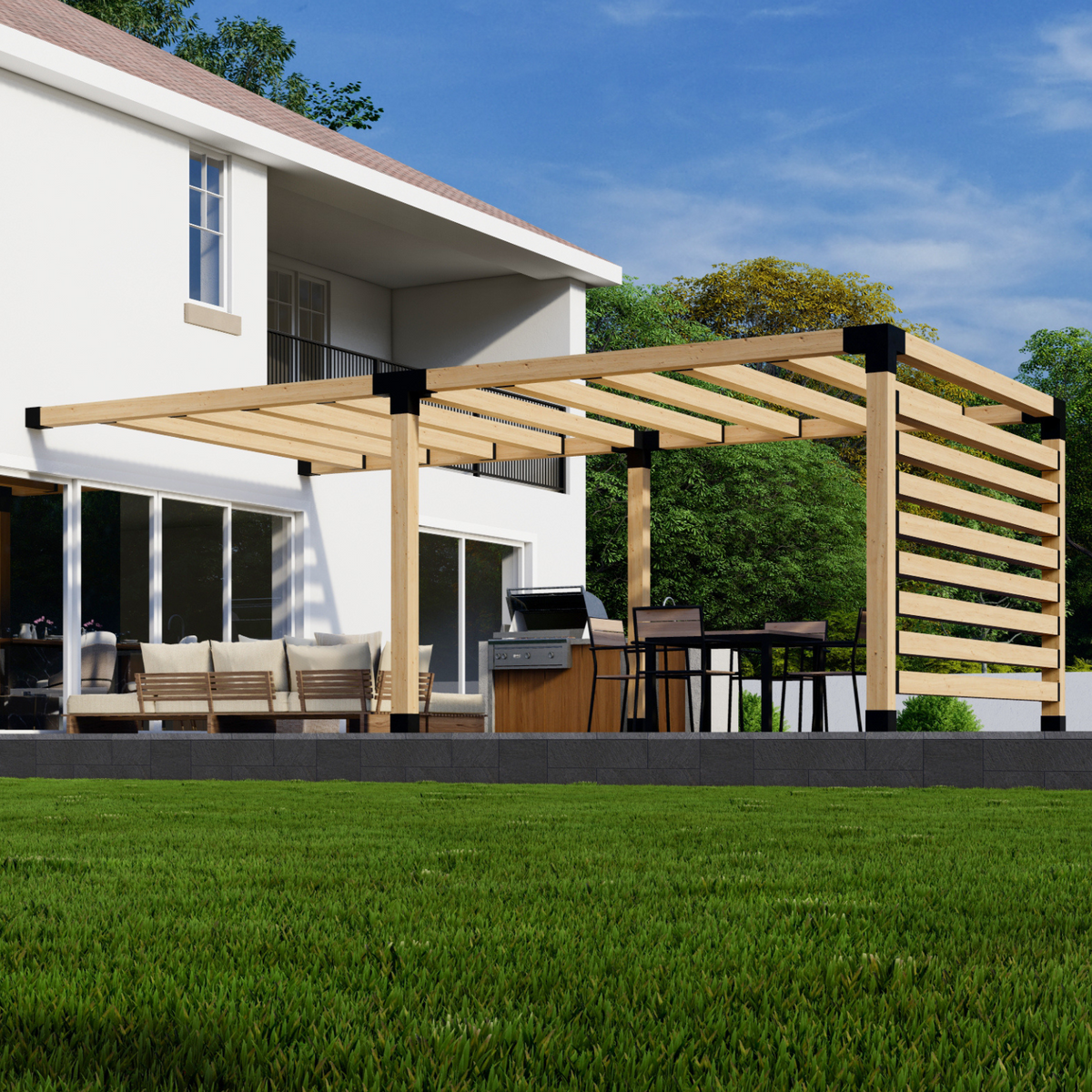Kit for Building a Pergola Next to House