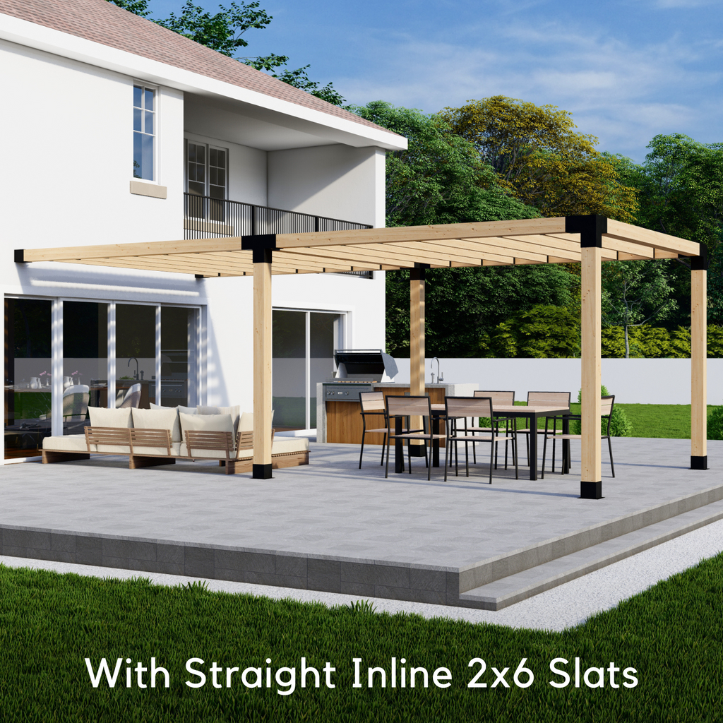 Pergola adossée à la maison 10' x 18' avec toit