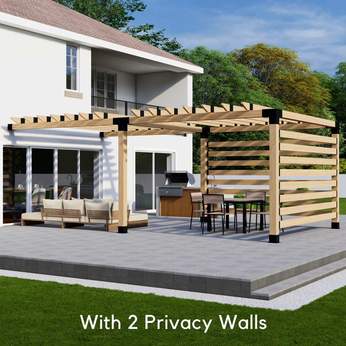 Modern Slatted Pergola Kit