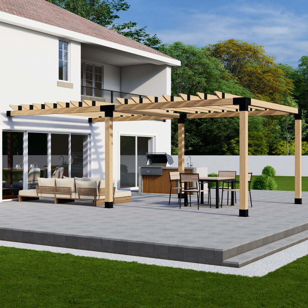 Kit for Covered Pergola Attached to House