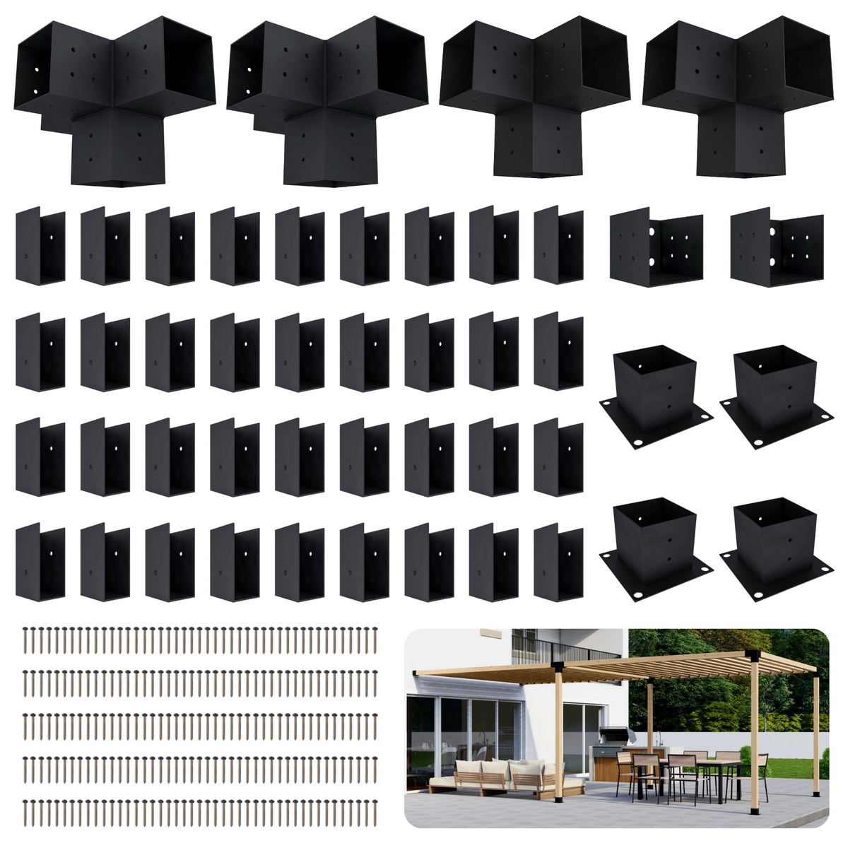 Pergola adossée à la maison 12x16 avec toit