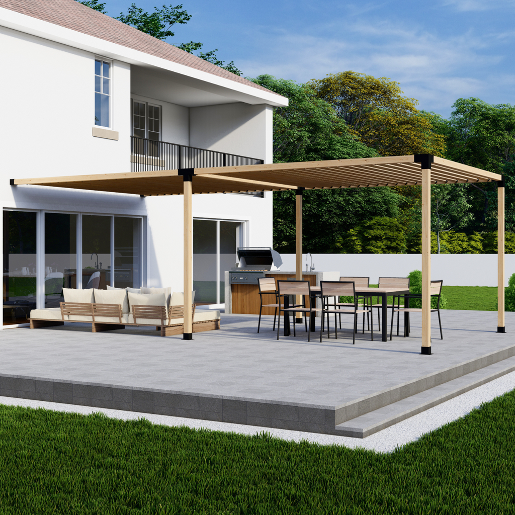 Wall-Mounted Pergola Kit With Roof