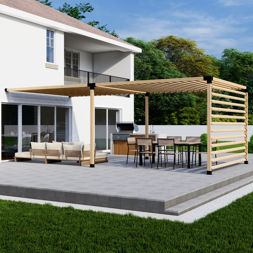 Bracket Kit for a Wall-Mounted Wooden Pergola
