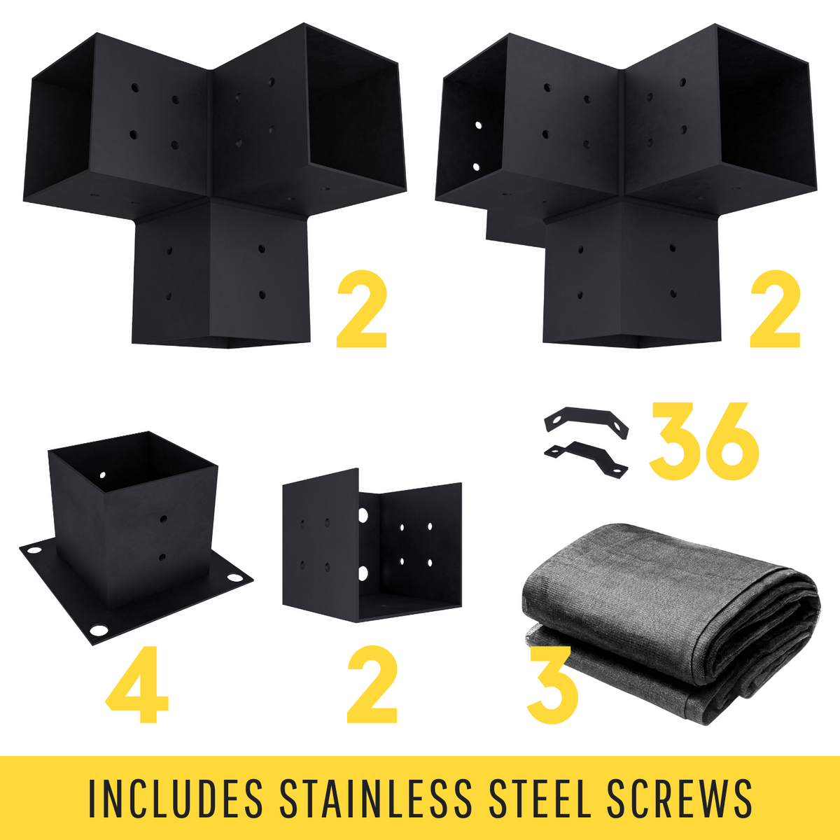 Kit for a Pergola w/ Side Shade and Overhead Canopies