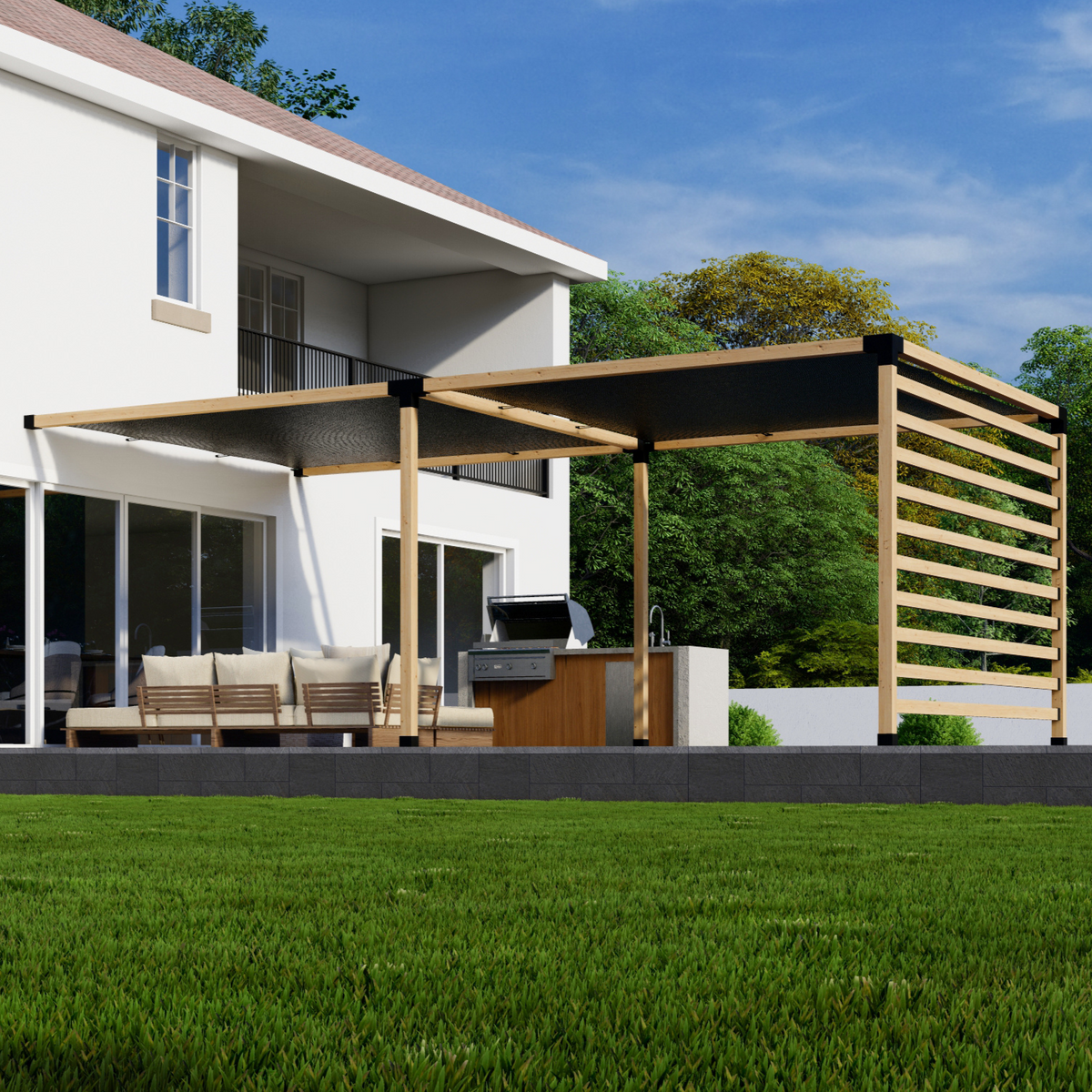 Kit for Adding Pergola to House