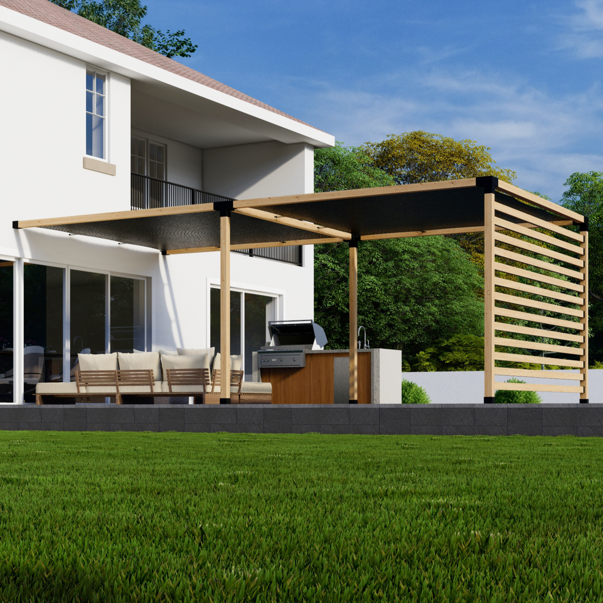 Kit for Tall, Standard or Short Pergola Attached to House