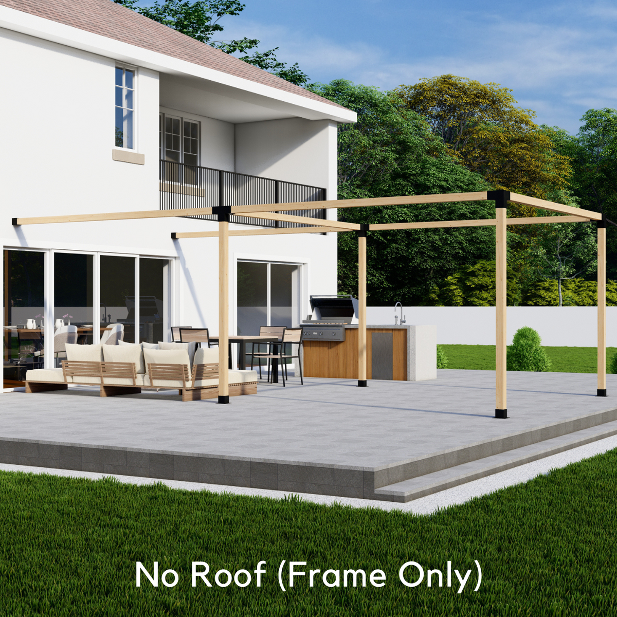 Pergola adossée à la maison 12x20 avec toit