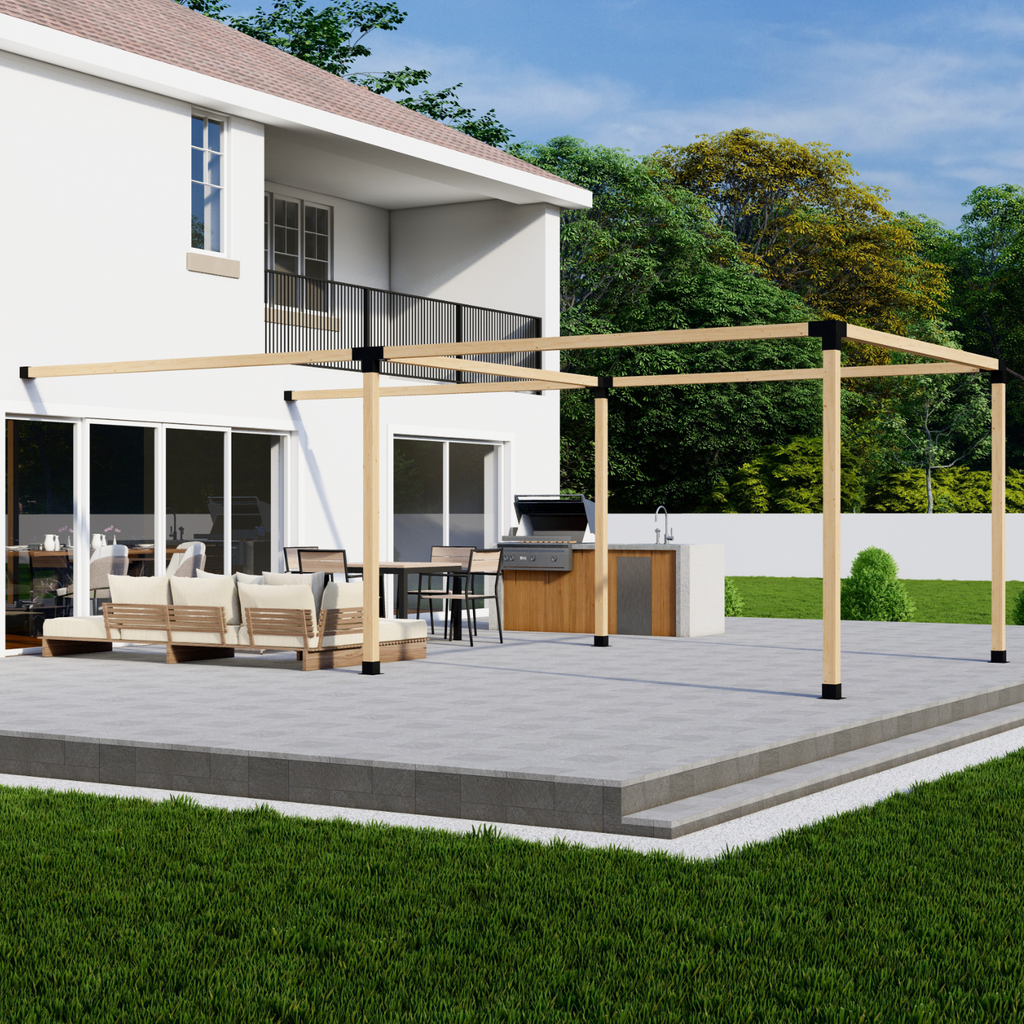 Kit for Open-Top Pergola Without Roof