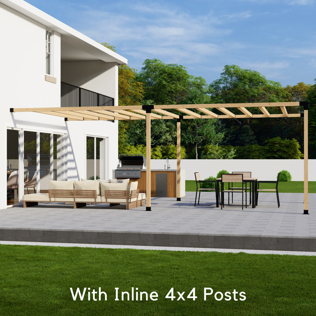 Pergola adossée à la maison 10x24 avec toit