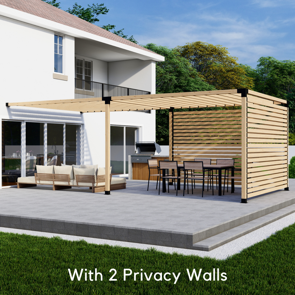 Kit for a Pergola With Privacy Wall