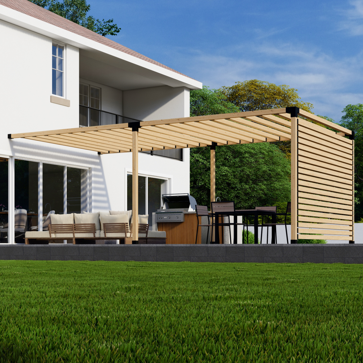 Kit for a Pergola Against House