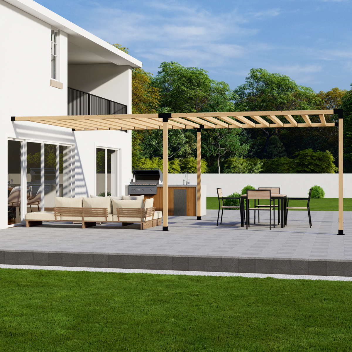 Bracket Kit for a Pergola Mounted to House