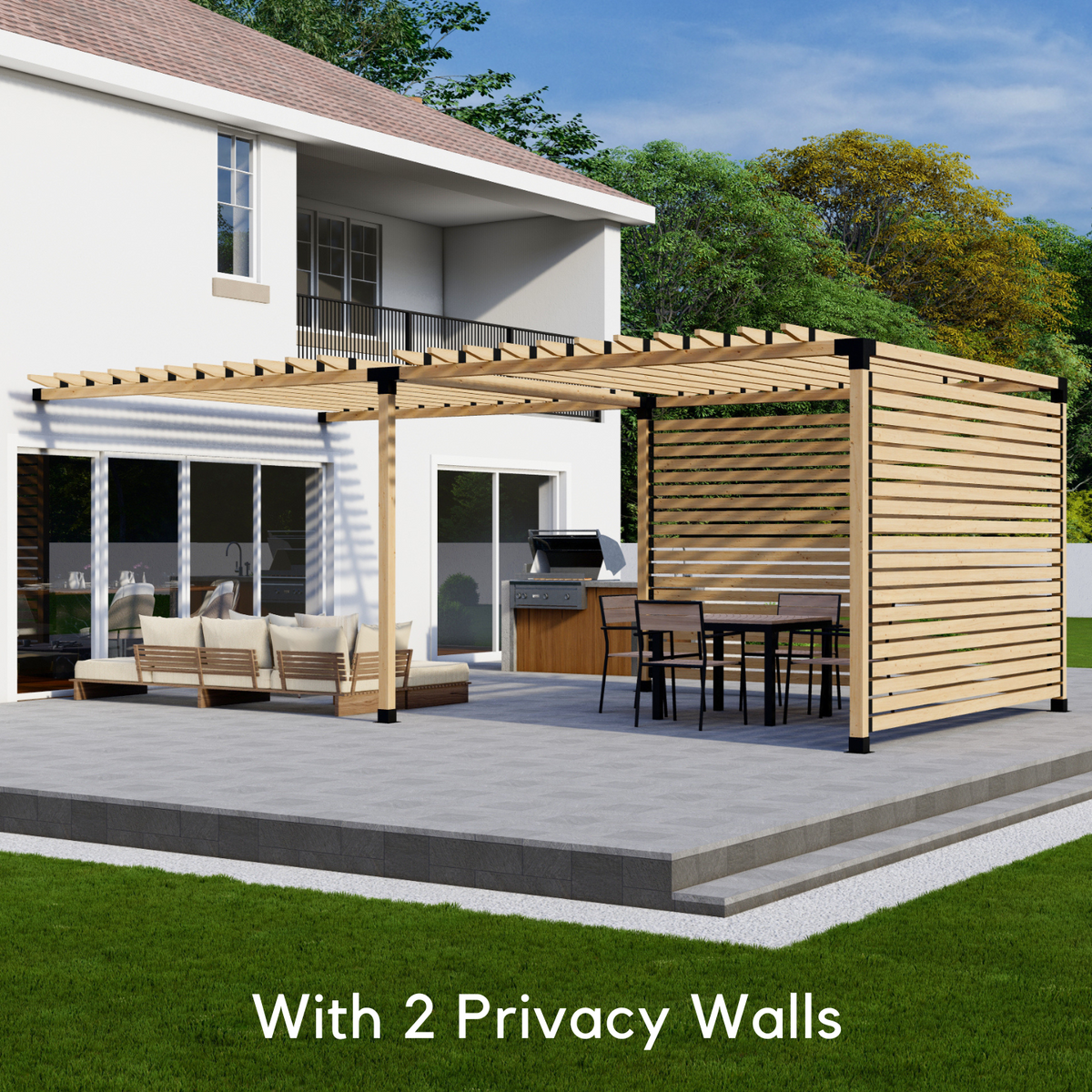Covered Attached Pergola Kit