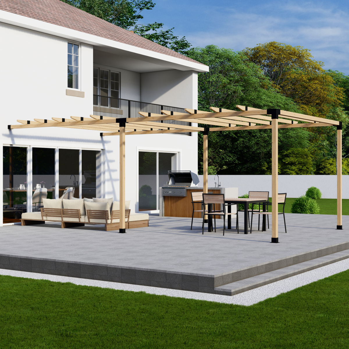 Set of 4x4 Brackets for Pergola on Patio or Deck