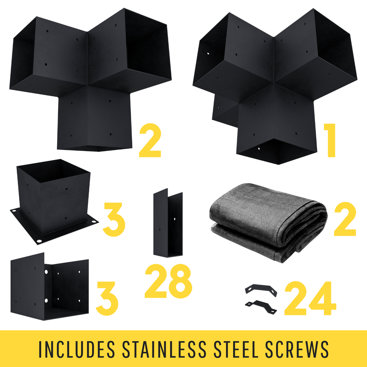 Kit for a Pergola With Screen Roof