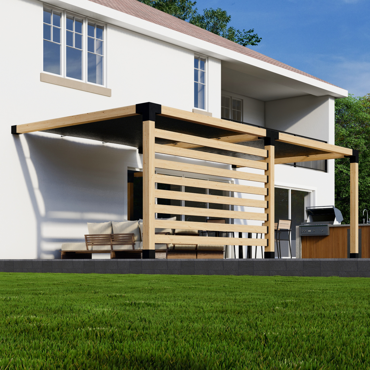 Kit for a Pergola Built on Existing Deck