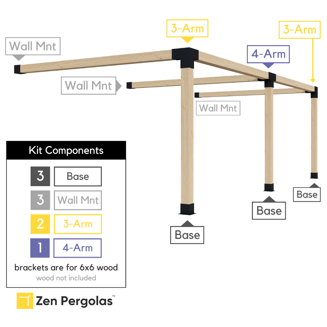 Pergola adossée à la maison 18' x 8' avec toit
