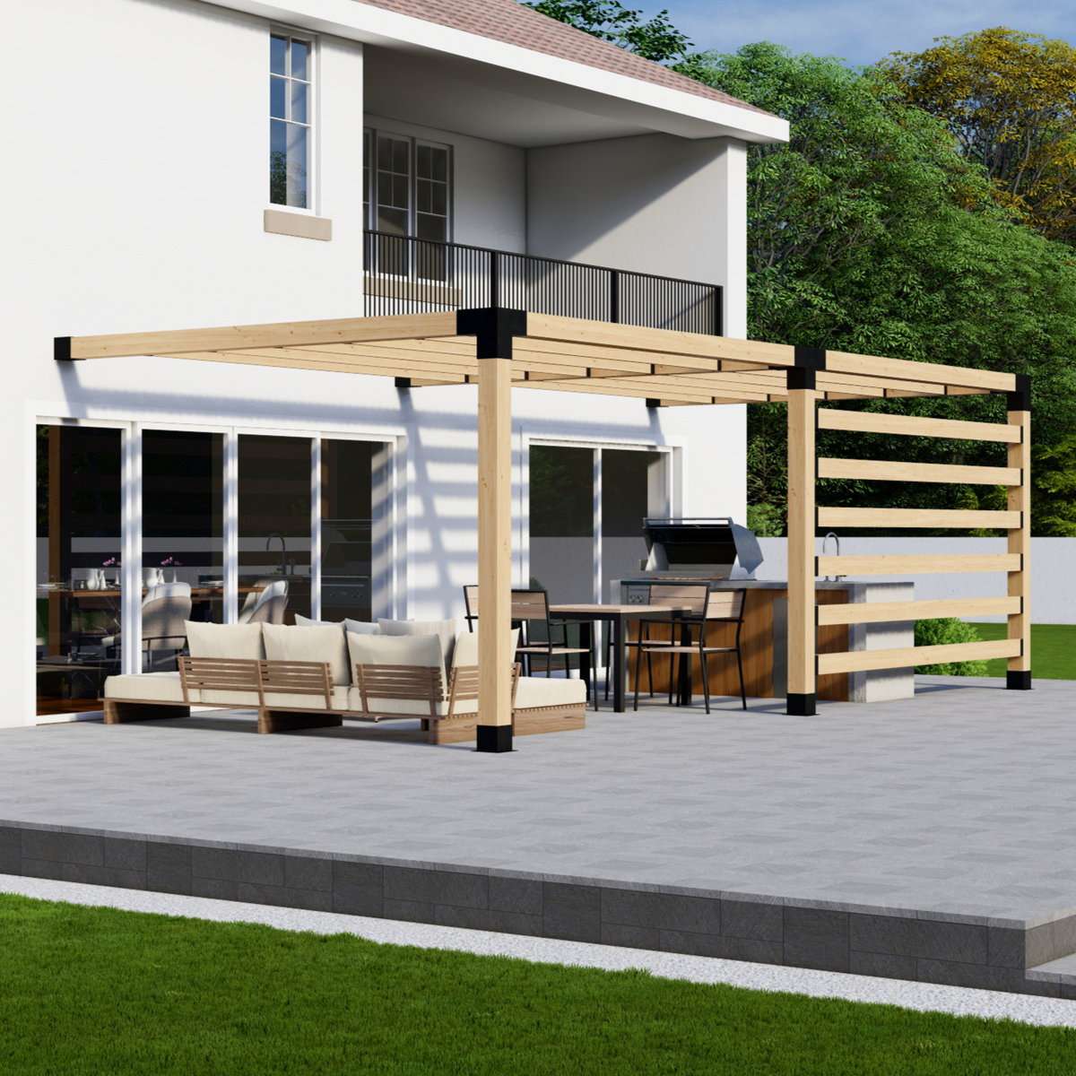 Kit for a Modern Pergola in Front of House (or Back)