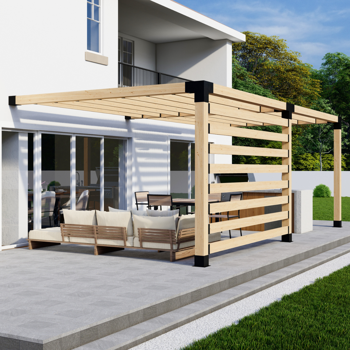 DIY Pergola Off House Kit - For Attached Pergola of Any Size