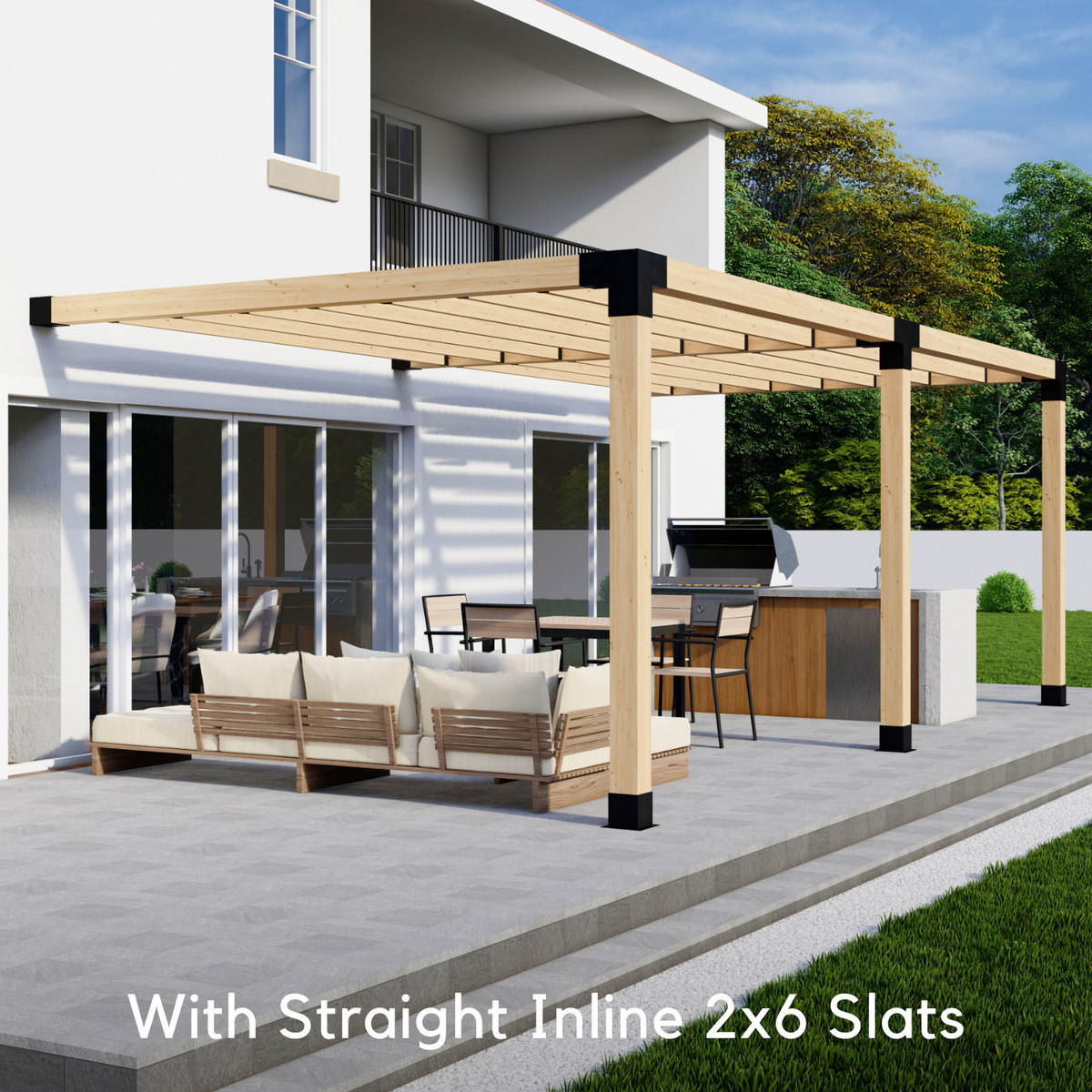 Pergola adossée à la maison 13' x 10' avec toit