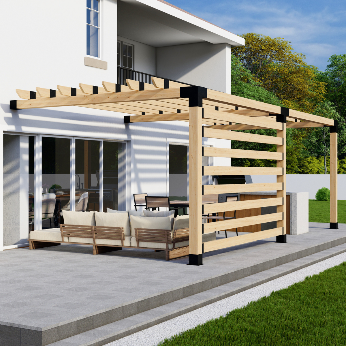 Kit for a Pergola Off Back of House