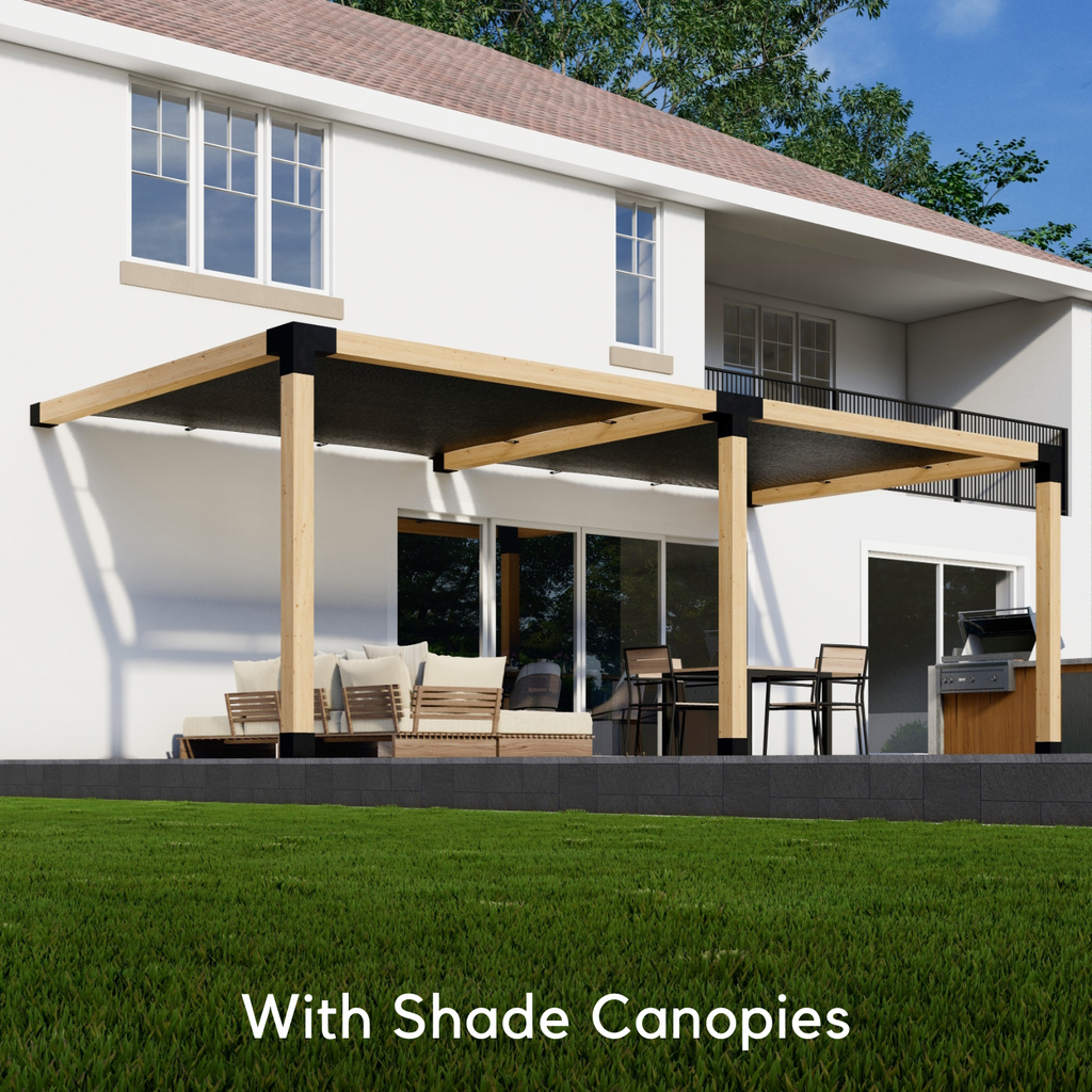 20' x 12' Pergola Attached to House with Roof