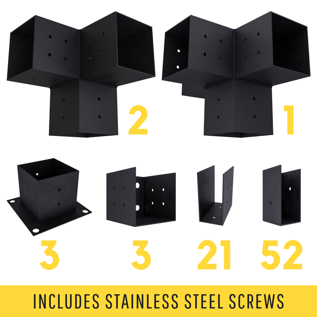 Kit w/ 4x4 or 6x6 Wood Brackets for Pergola