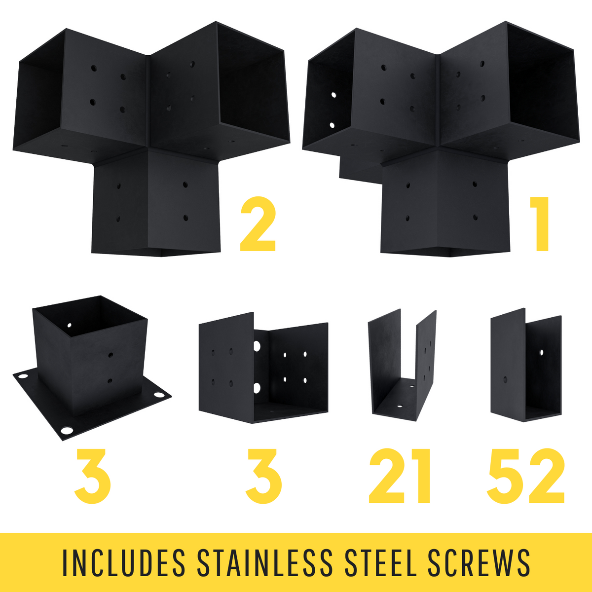 Kit w/ 4x4 or 6x6 Wood Brackets for Pergola