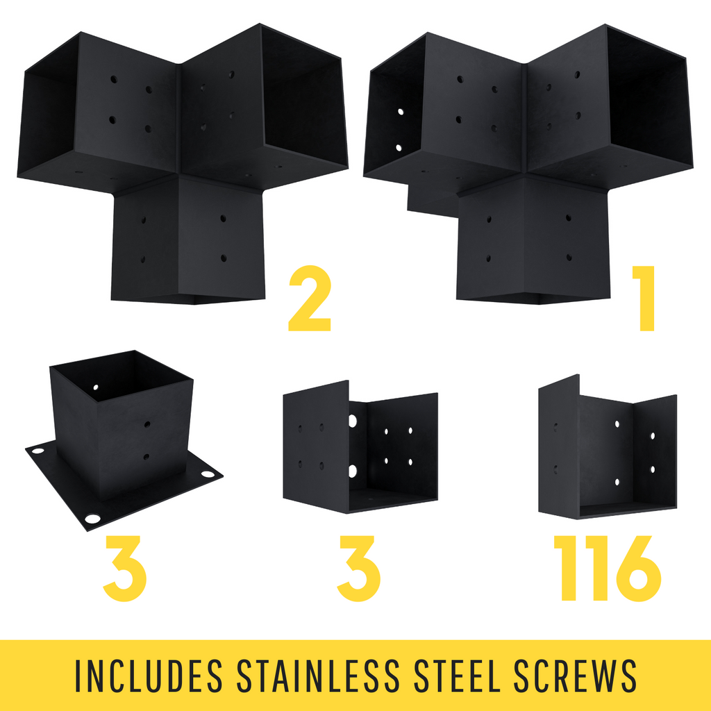Modern Steel Pergola Brackets Kit