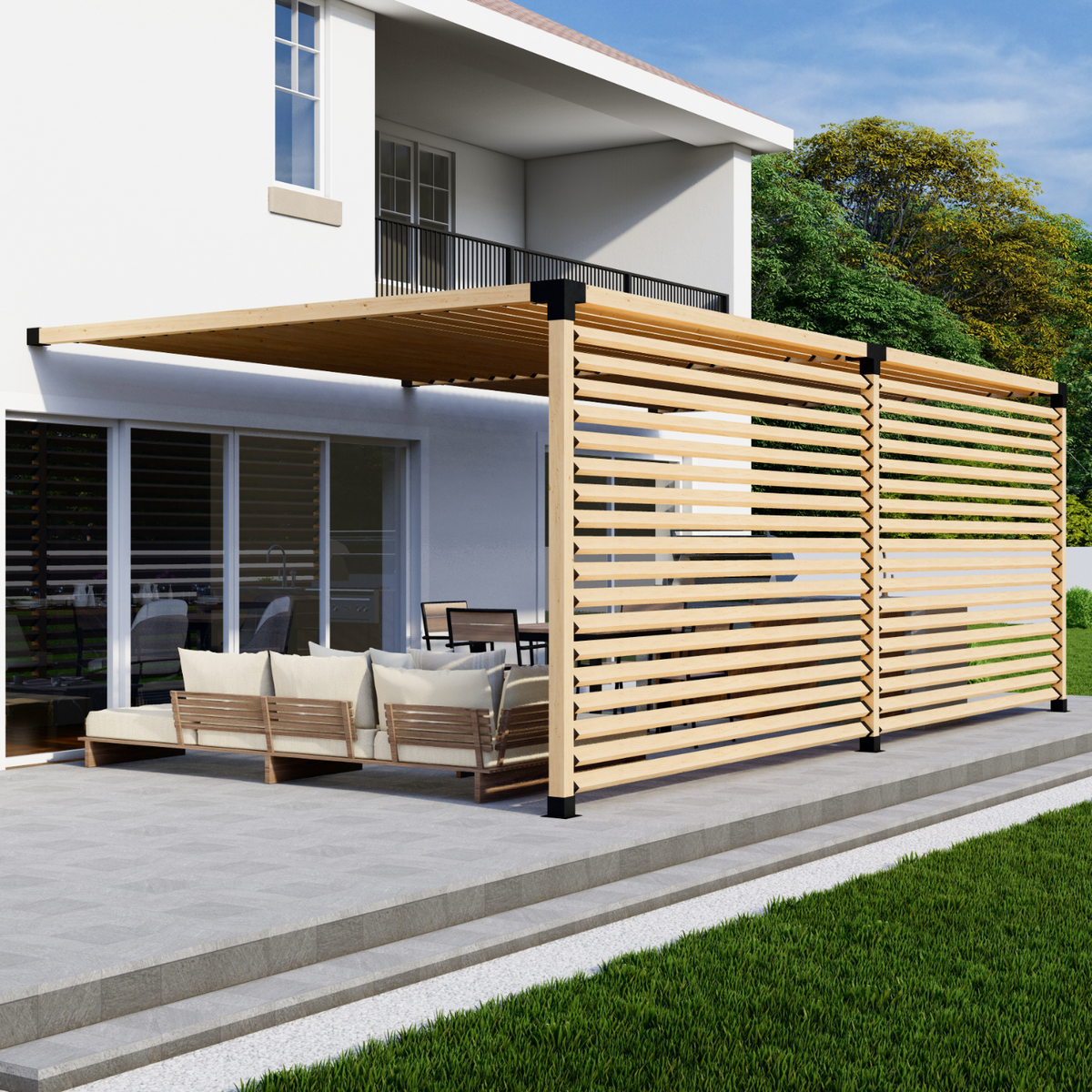 Pergola Black Metal Brackets Kit