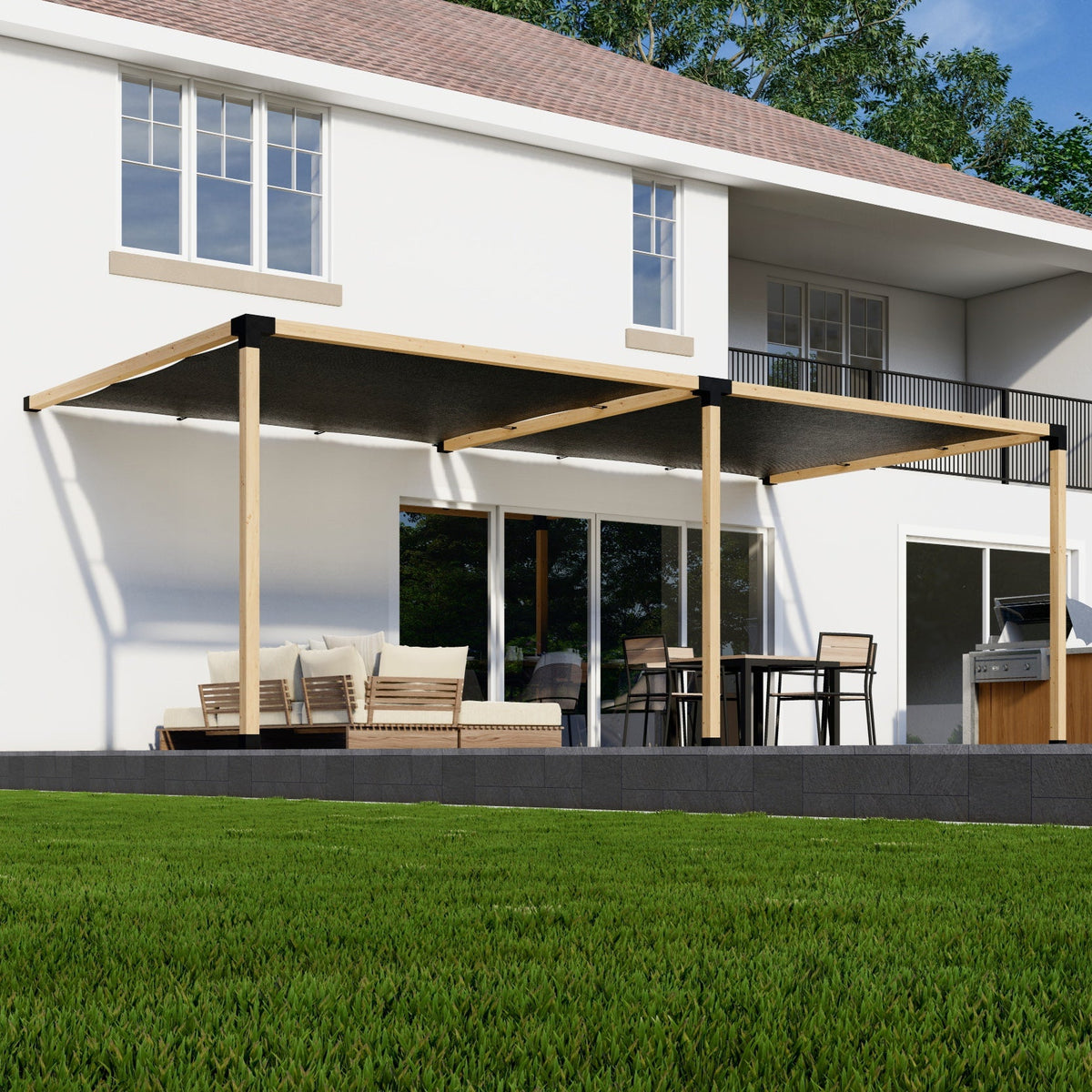 16' x 12' Pergola with Shade Covers