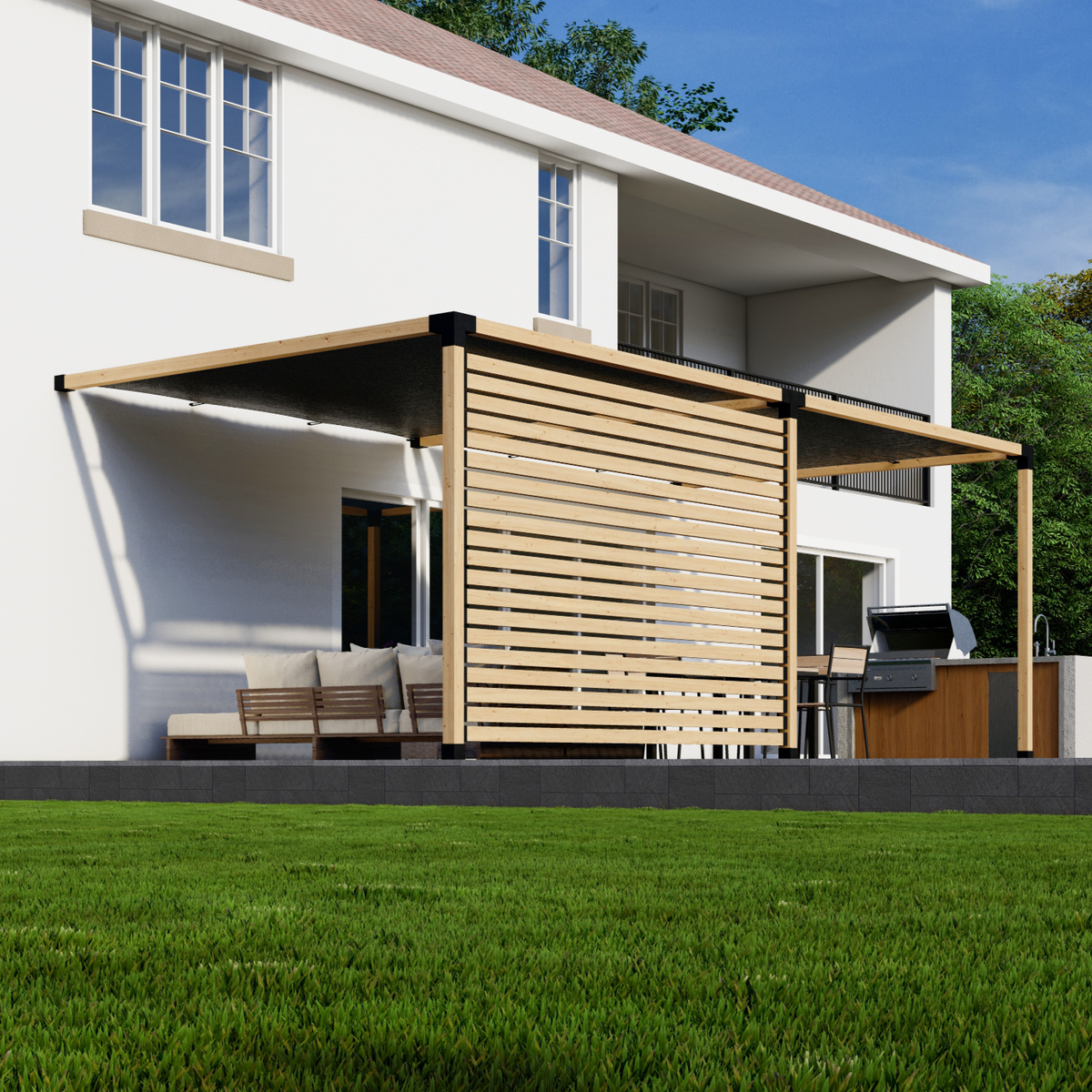 Black Modern Pergola Brackets Kit