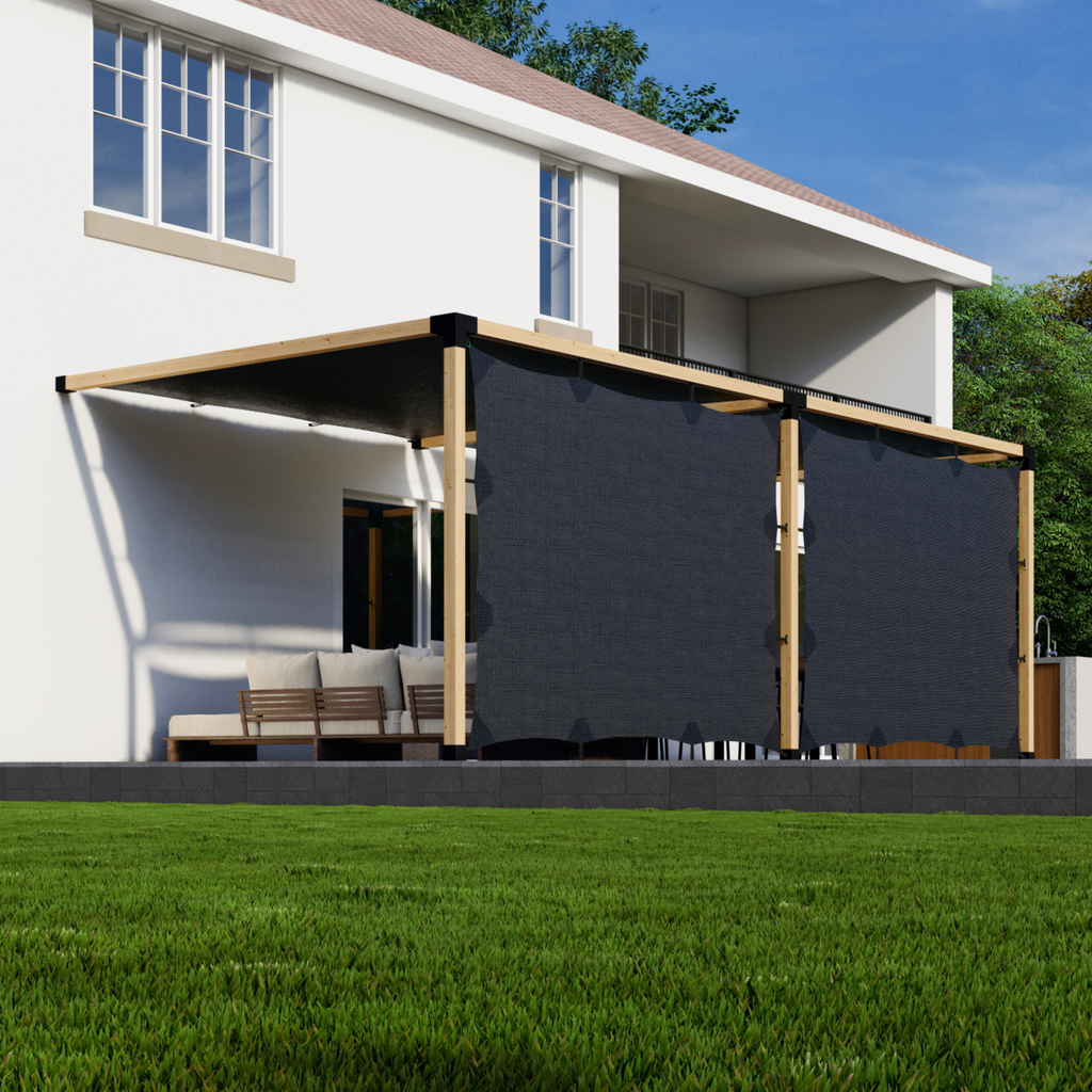 Kit for Deck Pergola With Shade Canopies