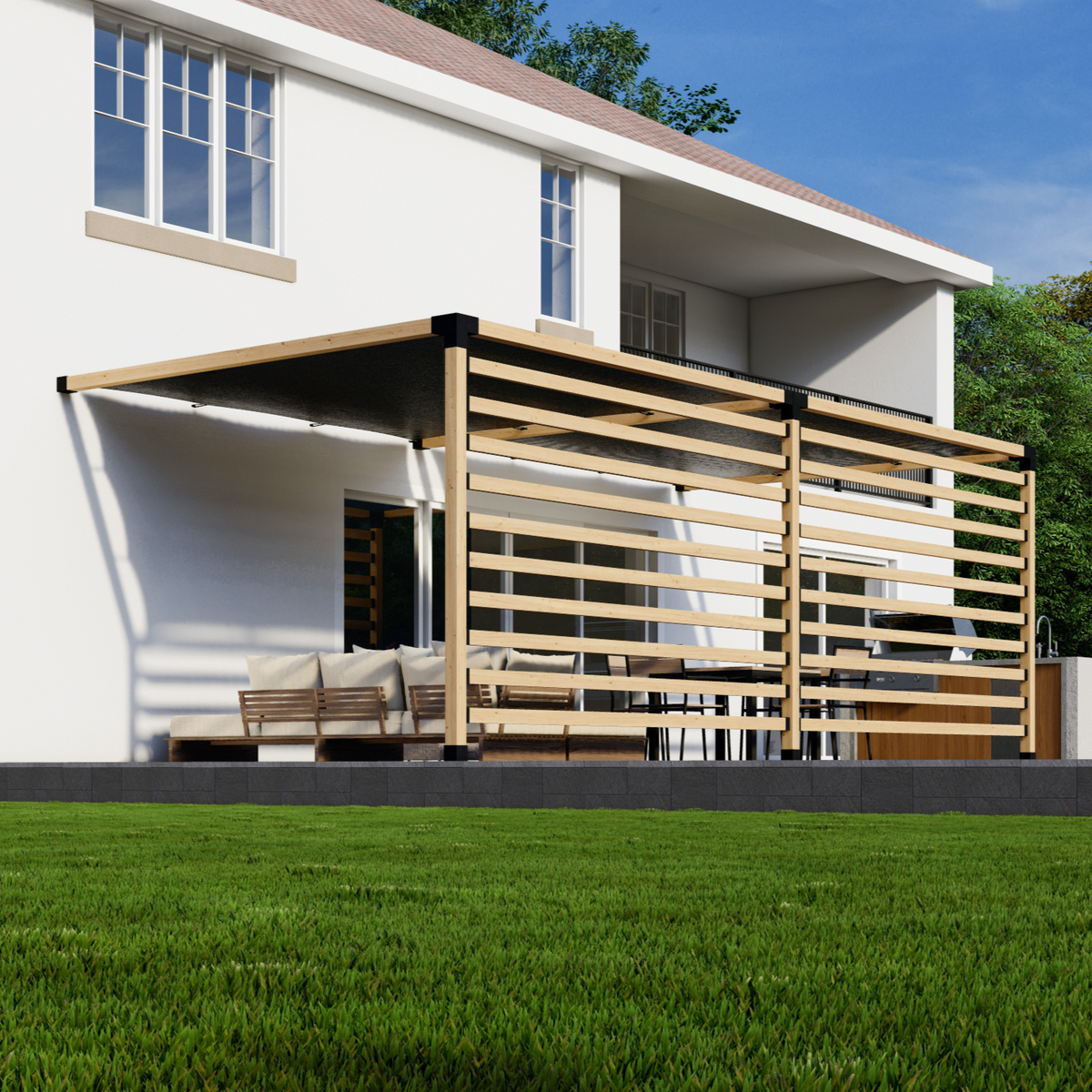 Kit for a Pergola With Top Shade