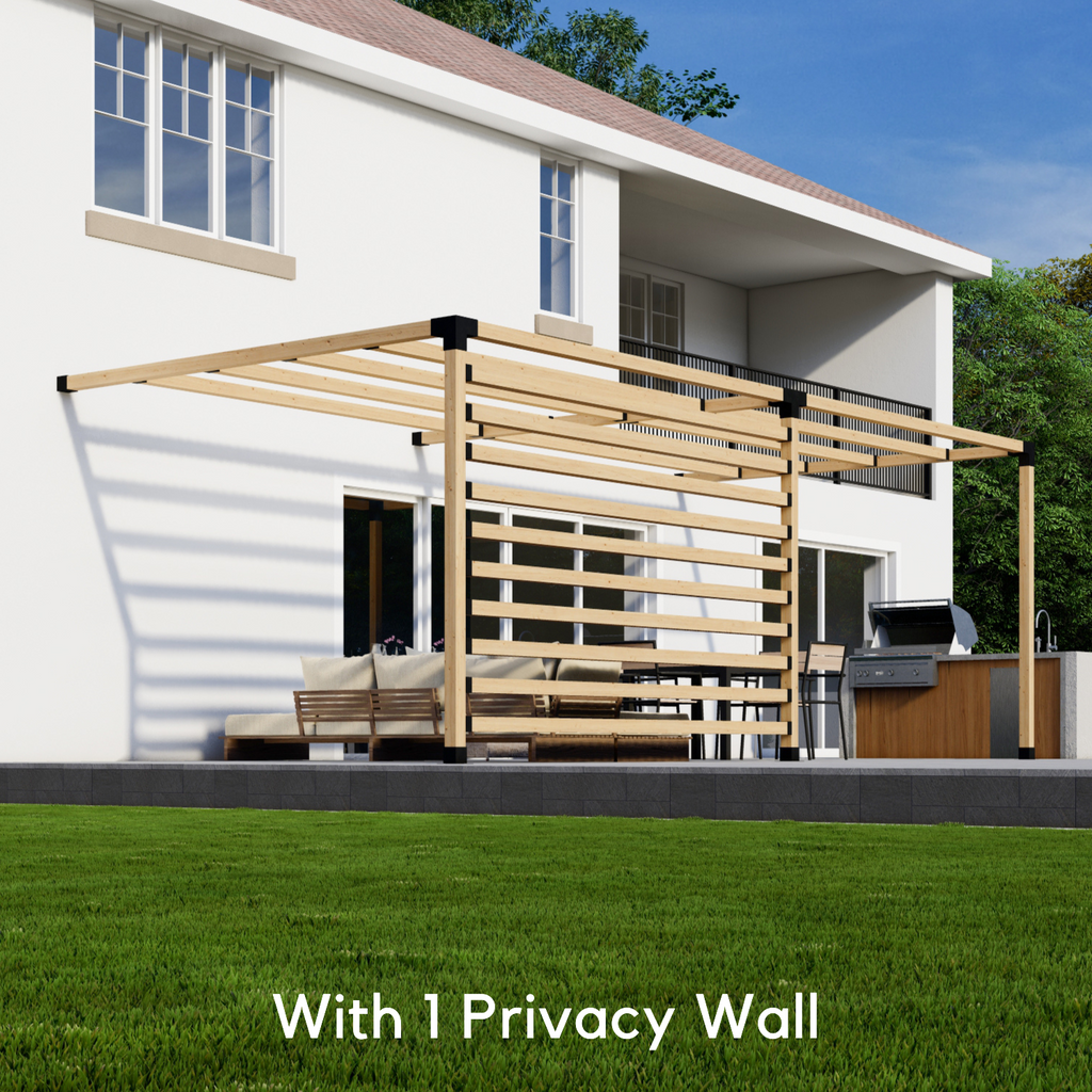 Kit for a Pergola Attached to House With Roof