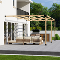 Kit for a Pergola Attached to House With Roof