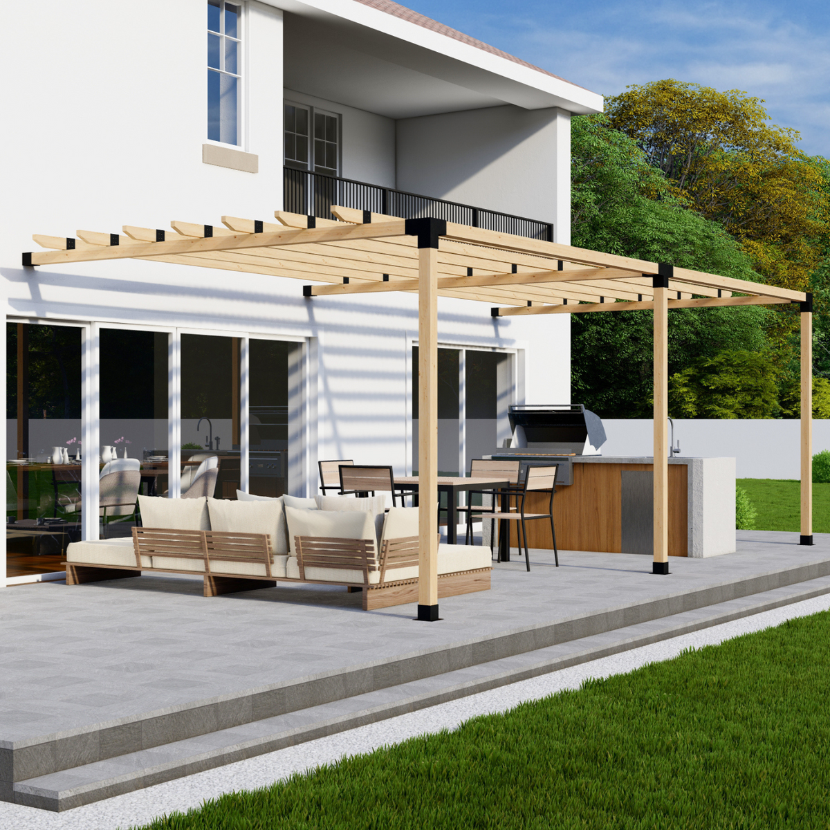 Kit for a Pergola Attached to Wall