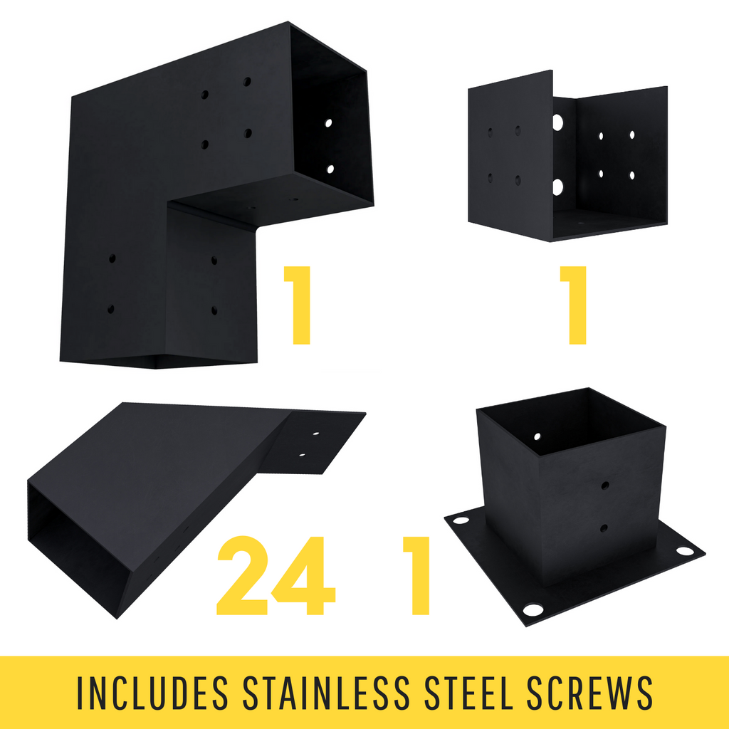 DIY Kit w/ Corner Steel Posts for Pergola