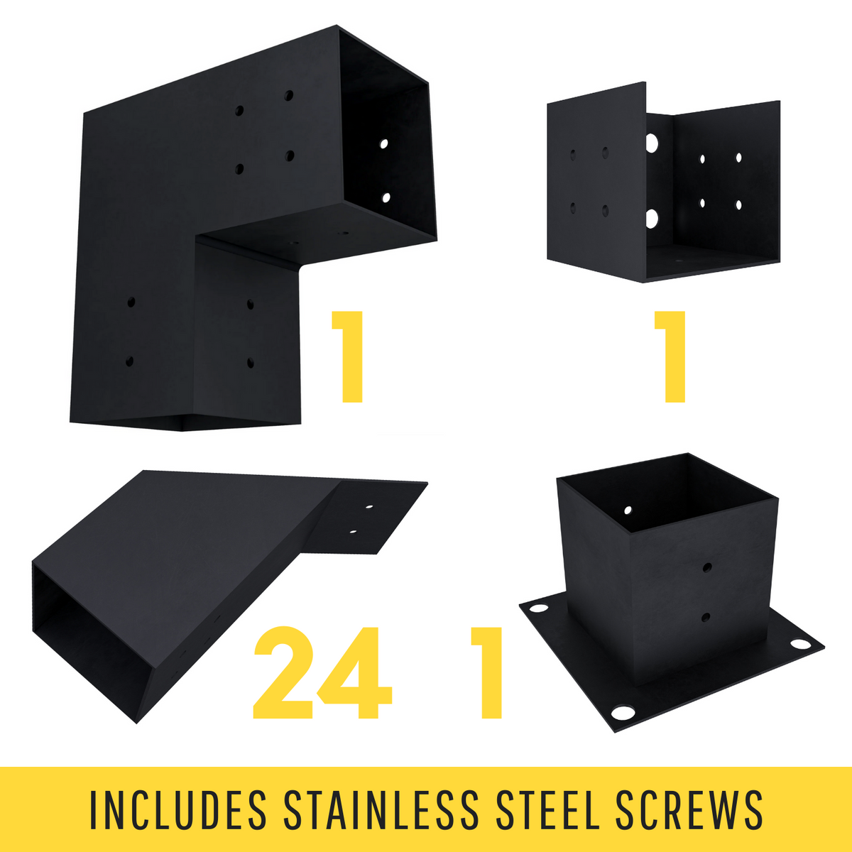DIY Kit w/ Corner Steel Posts for Pergola
