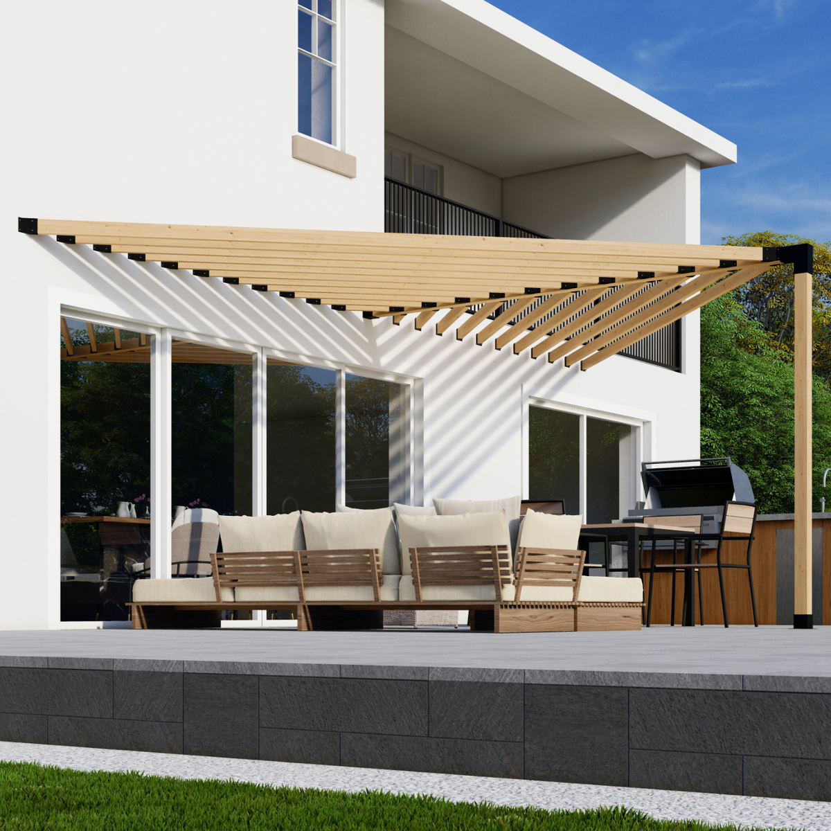 Wall-Attached Partial Pergola Kit