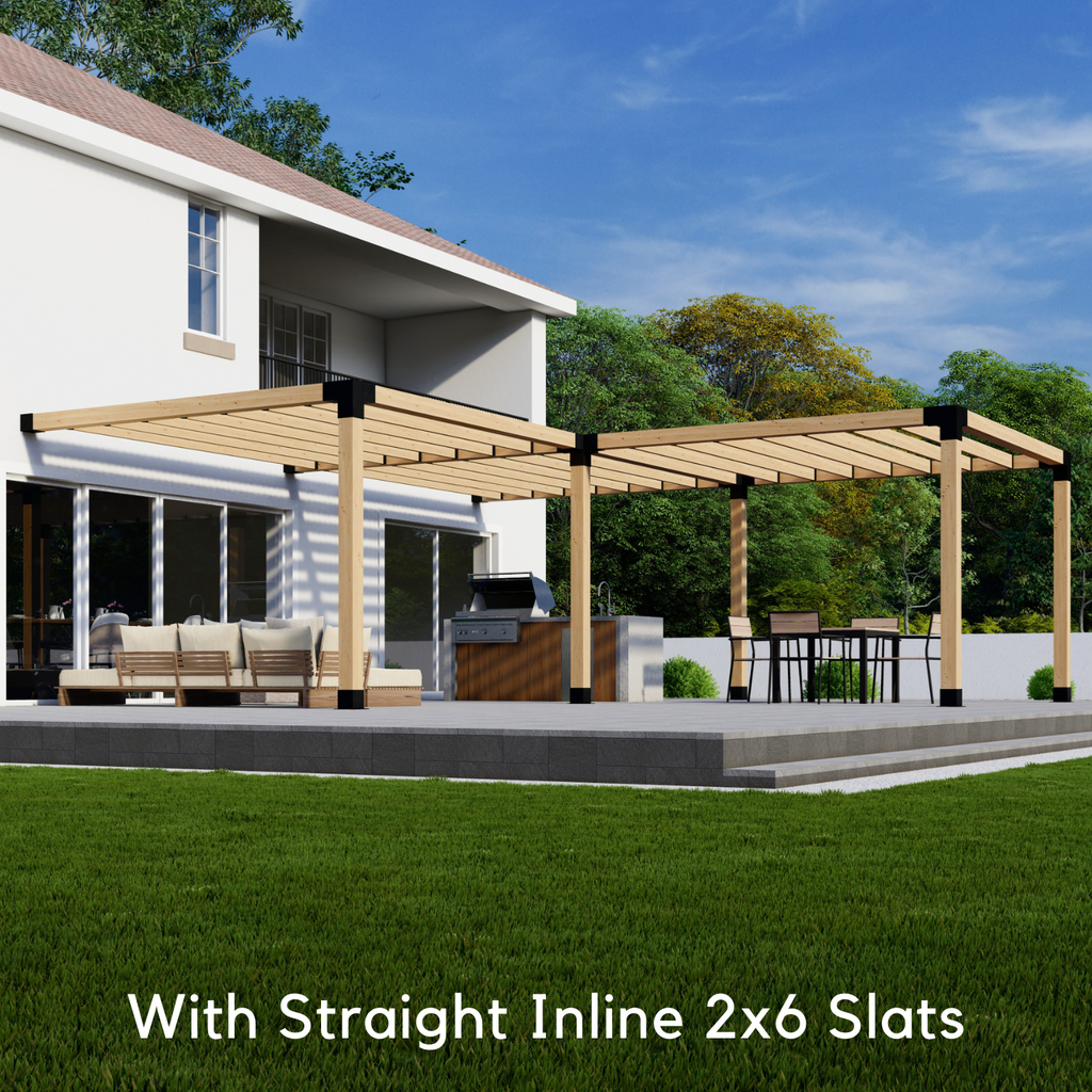 DIY Pergola Kit for an Attached L-Shaped Pergola Up to 24' x 24'