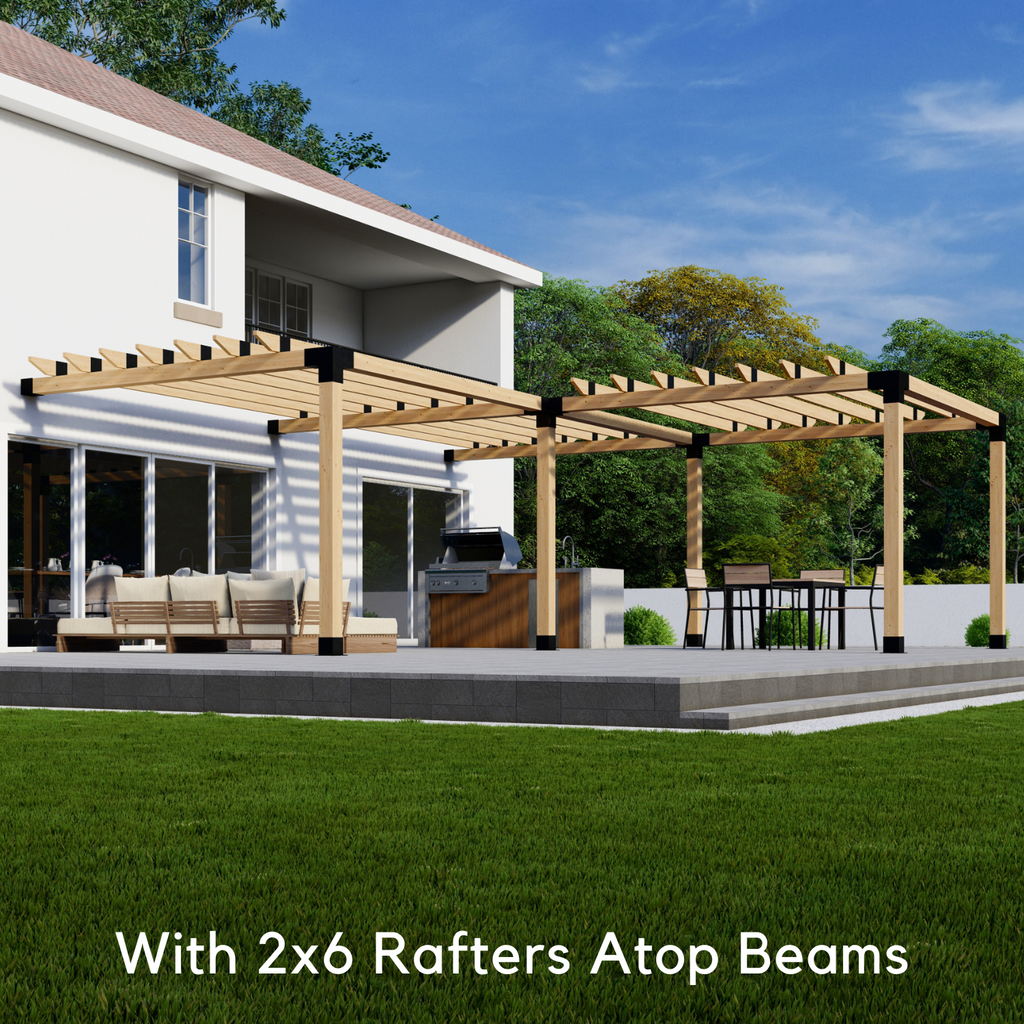 Kit for an L-Shaped Pergola (Attached to House or Free-Standing)