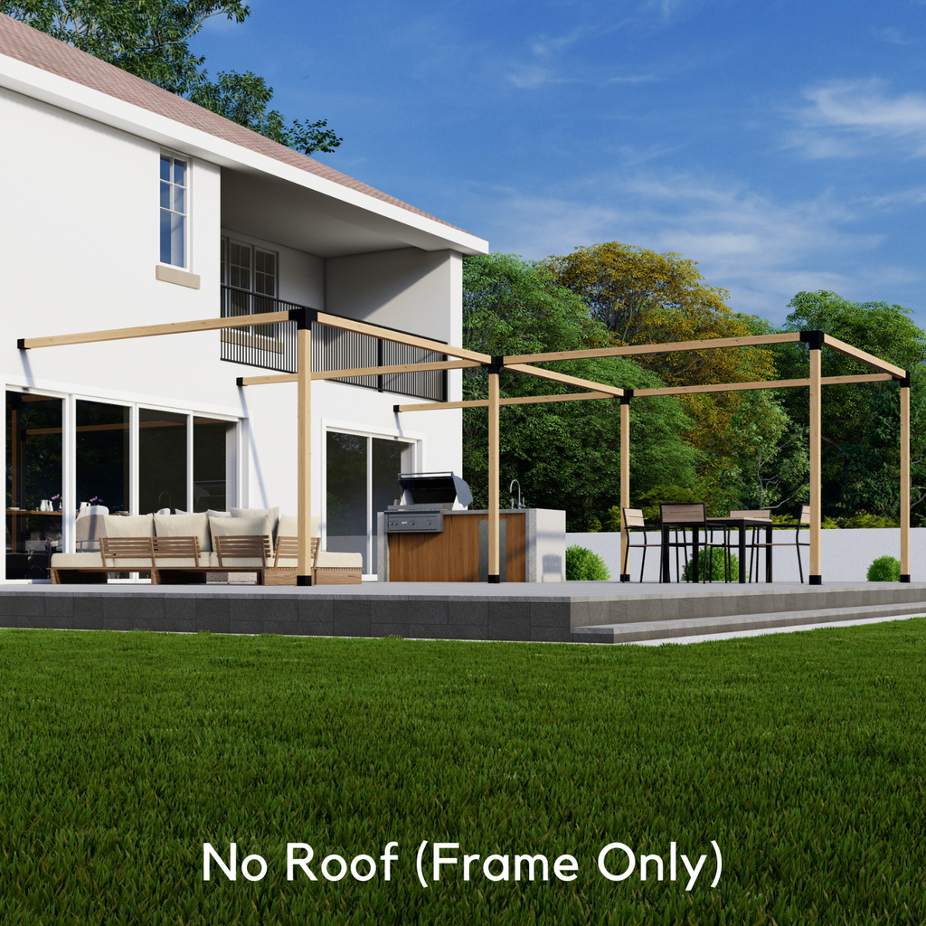 DIY Pergola Kit for an Attached L-Shaped Pergola Up to 24' x 24'