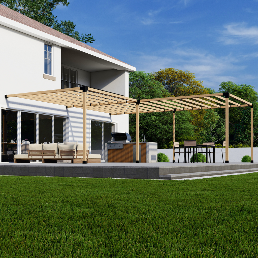 DIY Pergola Kit for an Attached L-Shaped Pergola Up to 24' x 24'