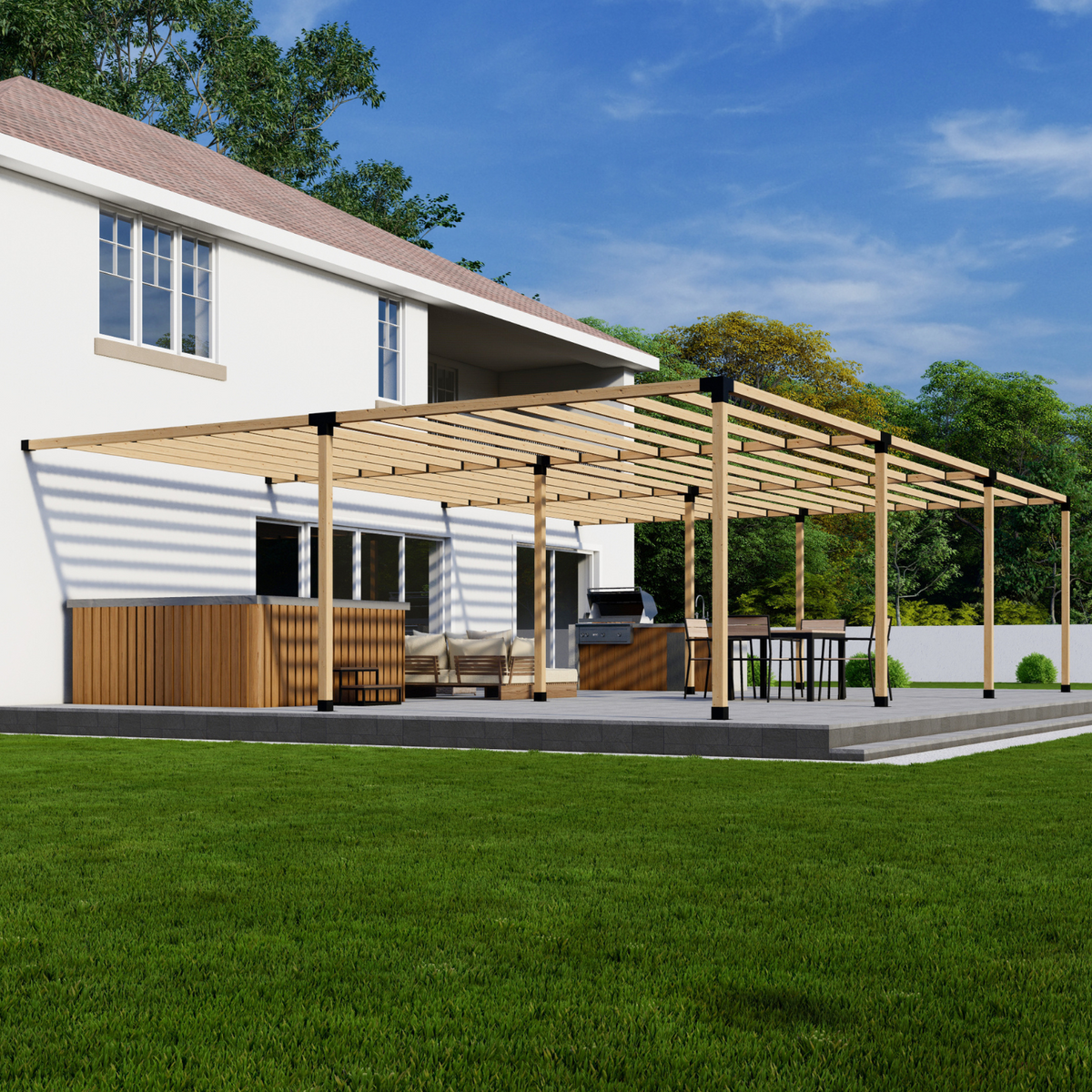 Kit for a Huge Pergola Attached to House