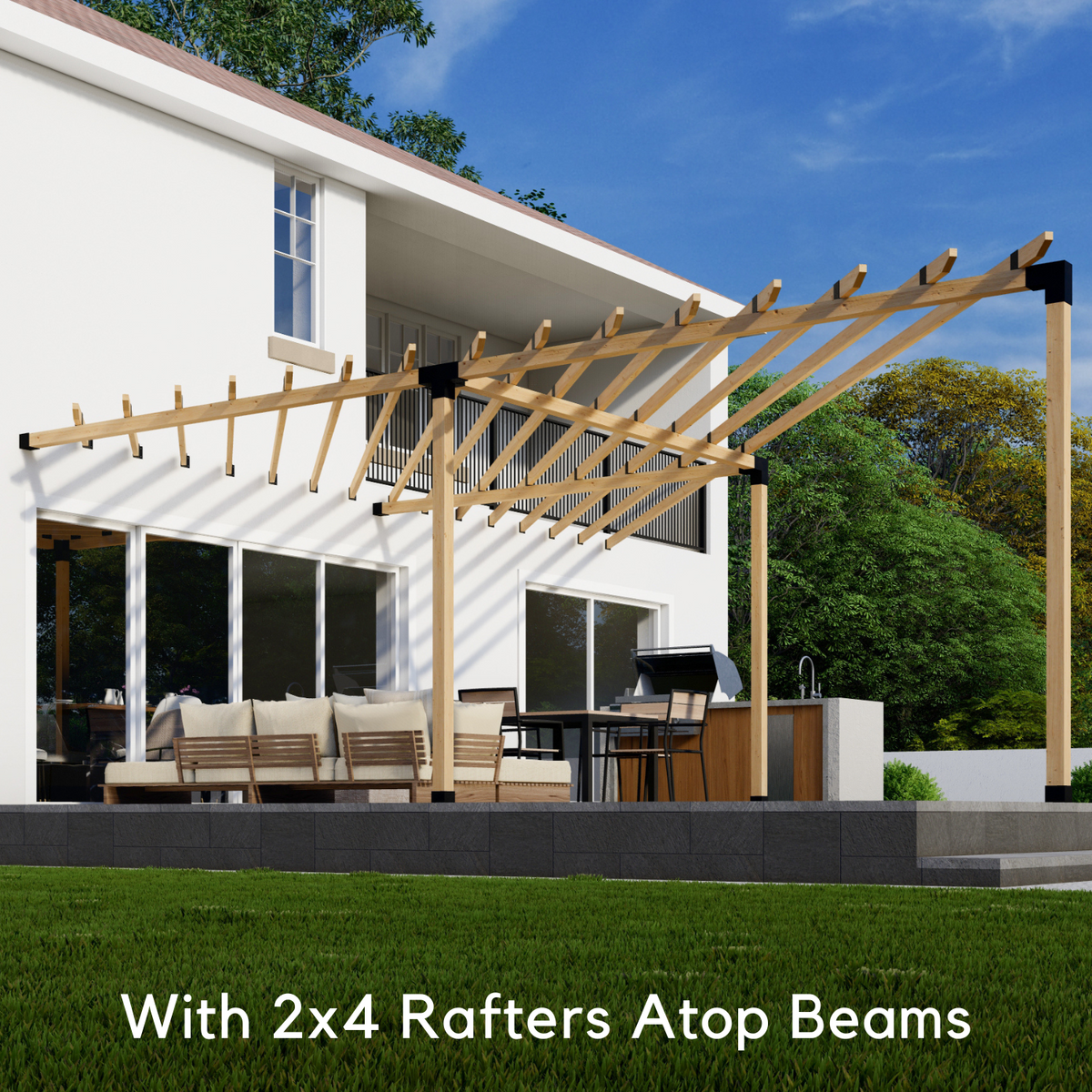Large 3-Sided Pergola Kit