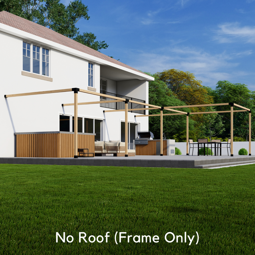 Kit for a Corner Pergola Attached to House
