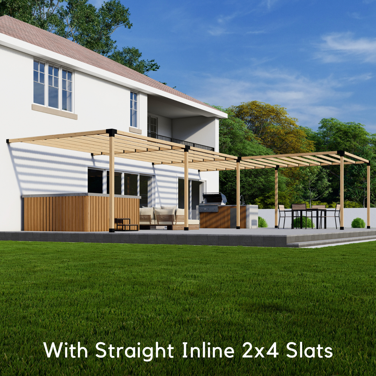 Kit for a Corner Pergola Attached to House