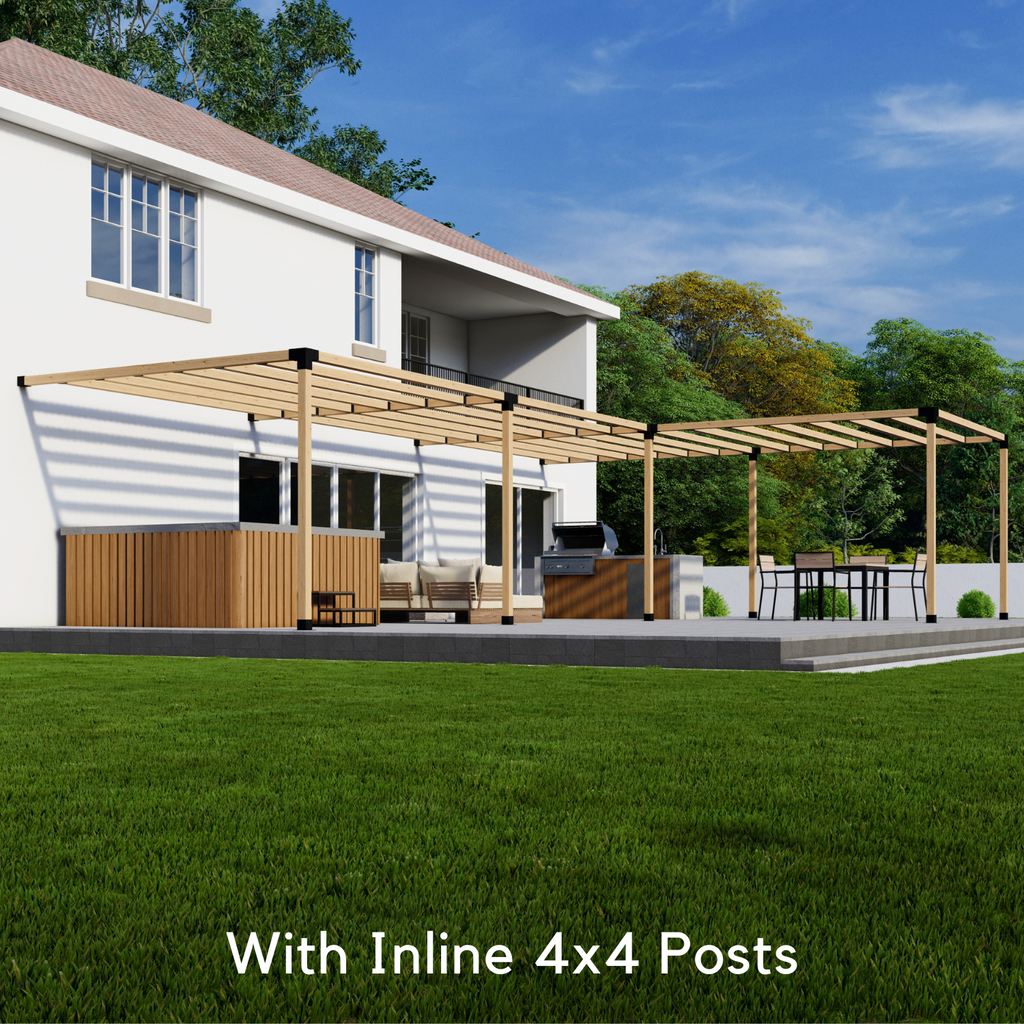 Kit for a Corner Pergola Attached to House